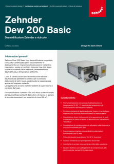 Scheda Tecnica Zehnder Dew 200 Basic